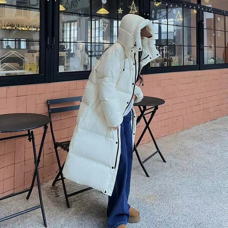 Manteau long oversize pour femme, chaud et coupe-vent