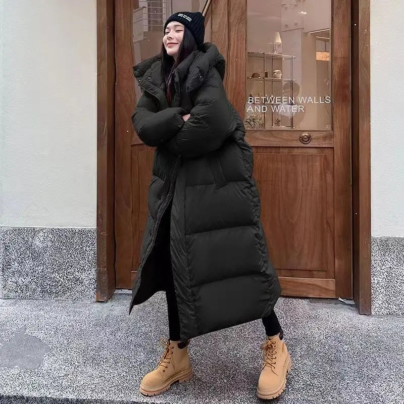 Manteau long oversize pour femme, chaud et coupe-vent