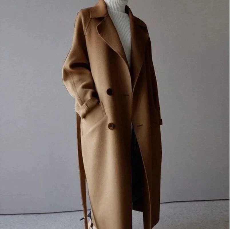 Manteau long oversize pour femme, chaud et élégant