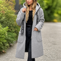 Manteau long zippé à capuche pour femme, coupe oversize