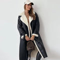 Manteau trench d'hiver long doublé teddy pour femme, coupe oversize