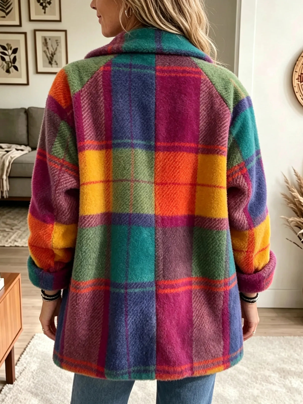 Natálie | Manteau écossais multicolore