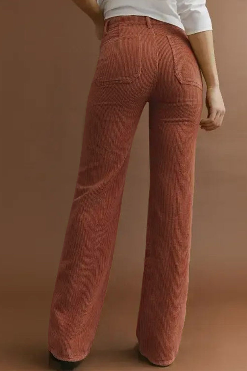 Pantalon cargo femme taille haute, coupe décontractée