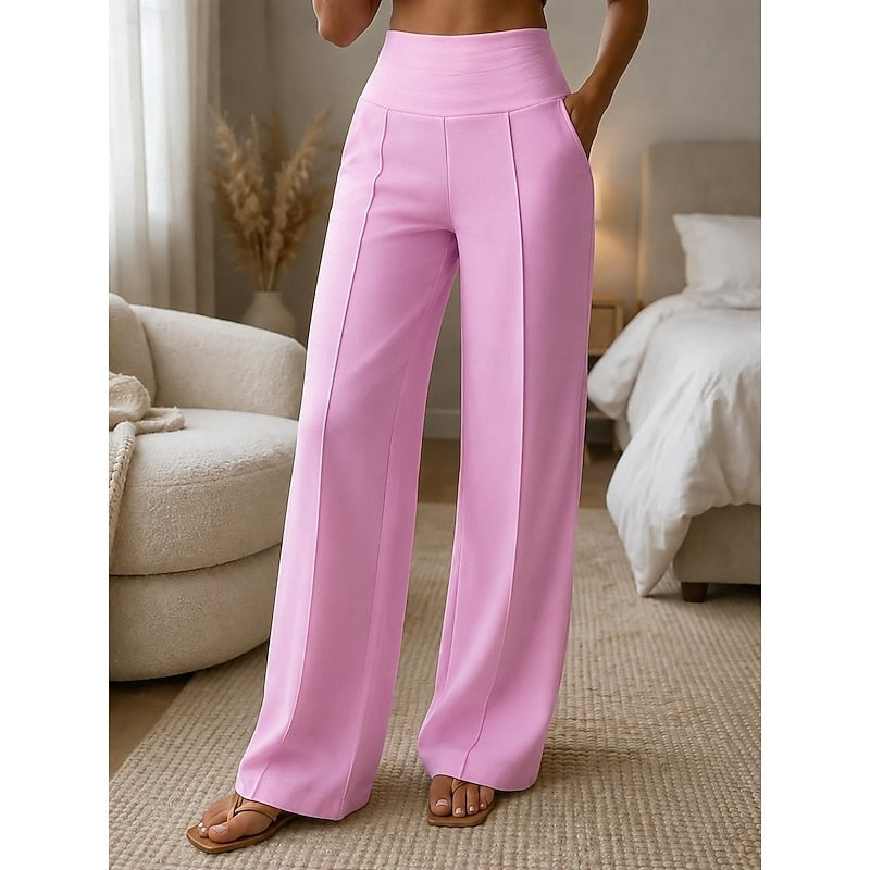 Pantalon de jogging femme taille haute jambes larges