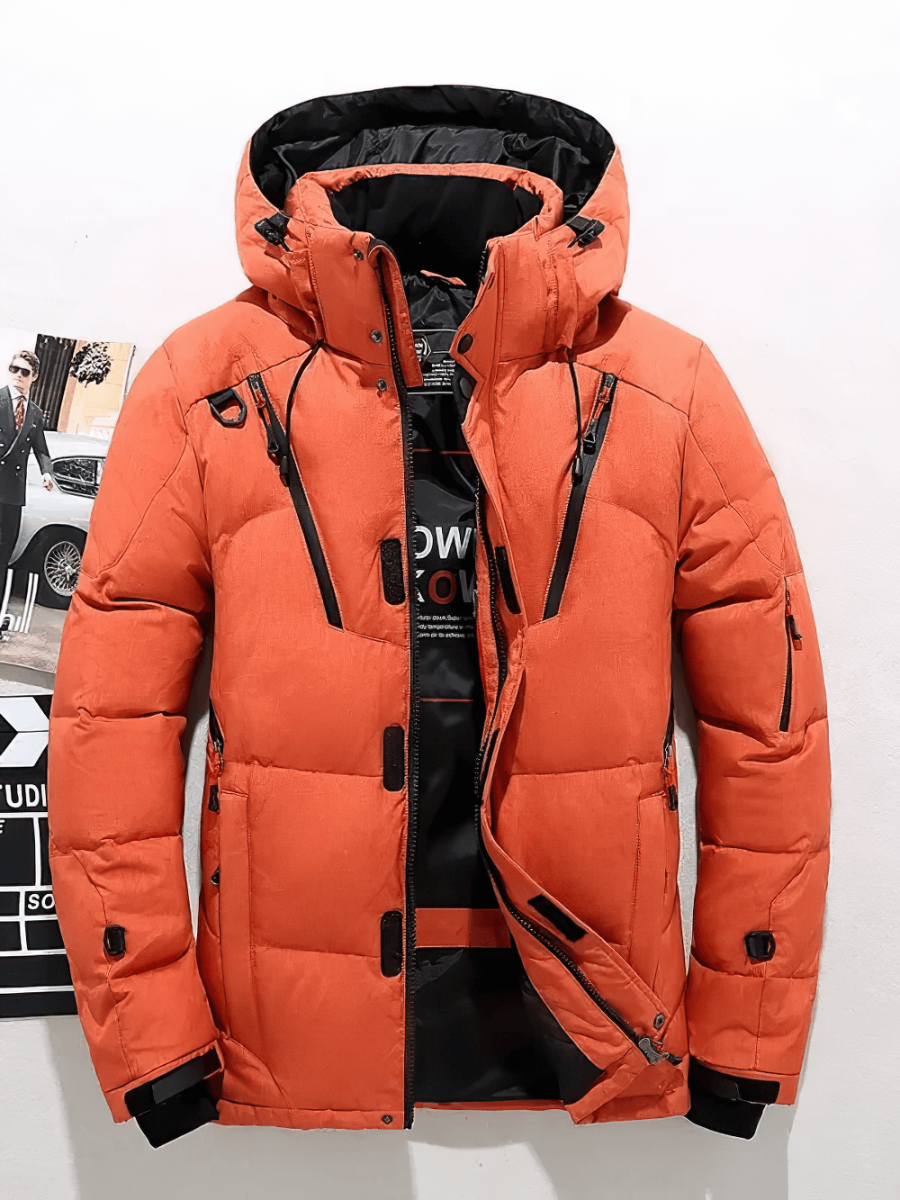Parka en duvet épaisse à capuche pour homme, Veste thermique d'hiver