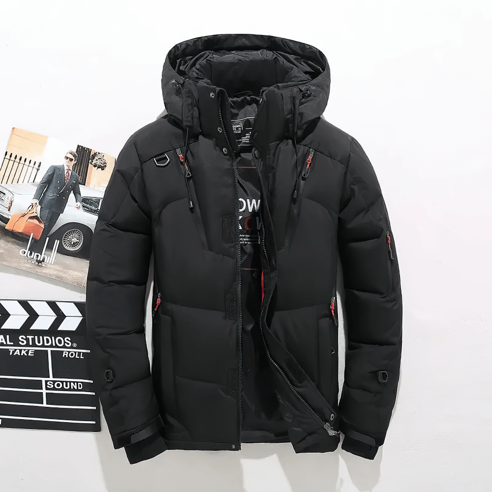 Parka en duvet épaisse à capuche pour homme, Veste thermique d'hiver
