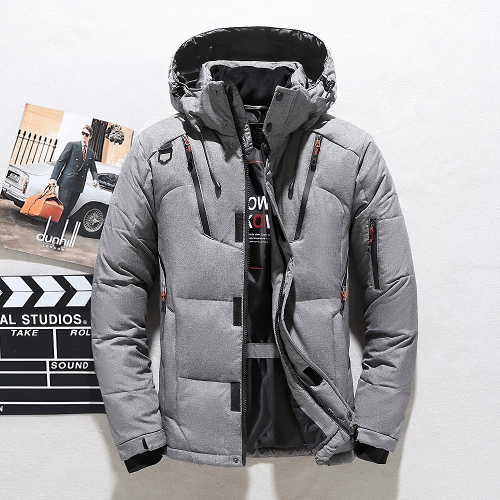 Parka en duvet épaisse à capuche pour homme, Veste thermique d'hiver