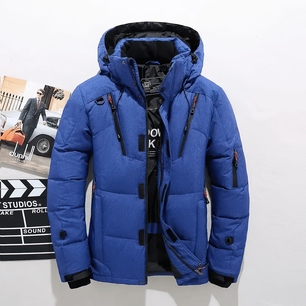 Parka en duvet épaisse à capuche pour homme, Veste thermique d'hiver