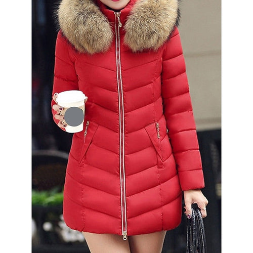 Parka matelassée longue à capuche pour femme, Veste d'hiver