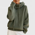Pull à capuche femme oversize en maille