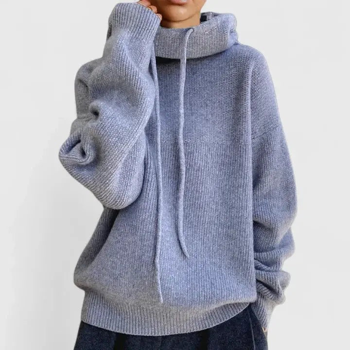 Pull à capuche femme oversize en maille
