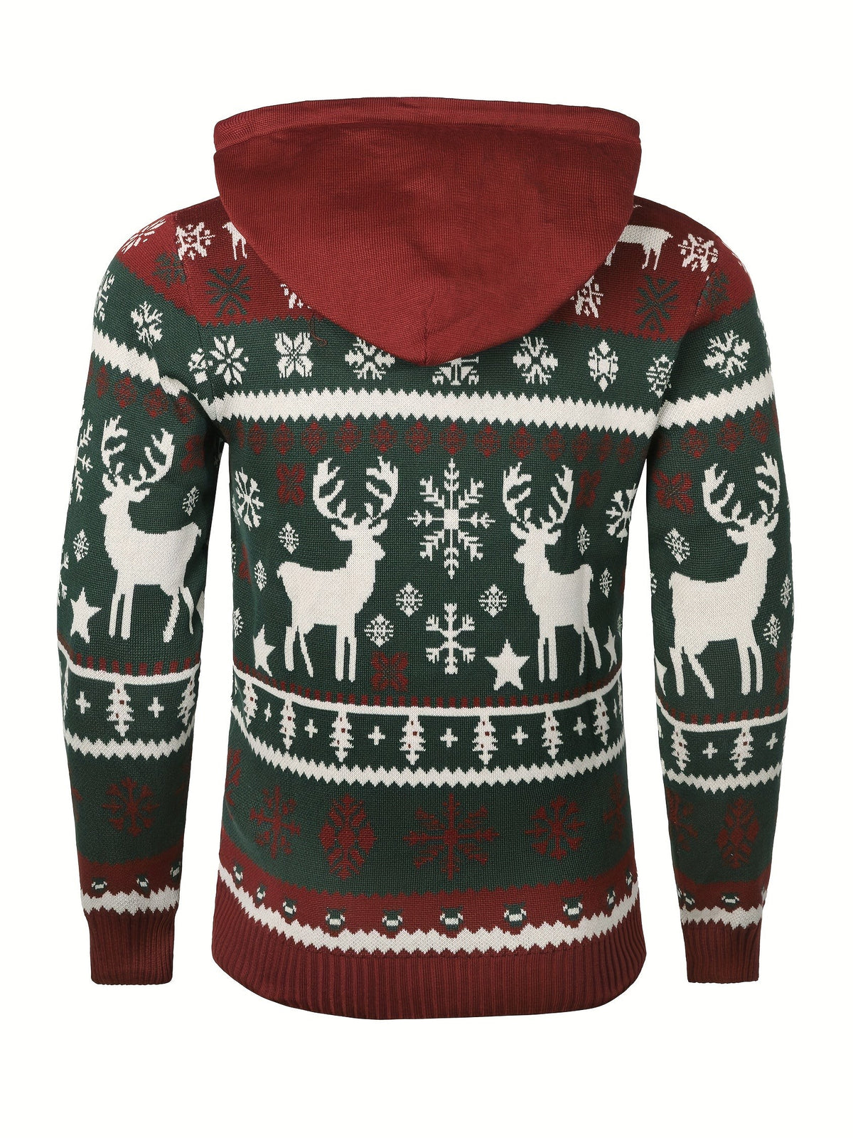 Pull de Noël à capuche motif renne pour homme, Pull moche de Noël