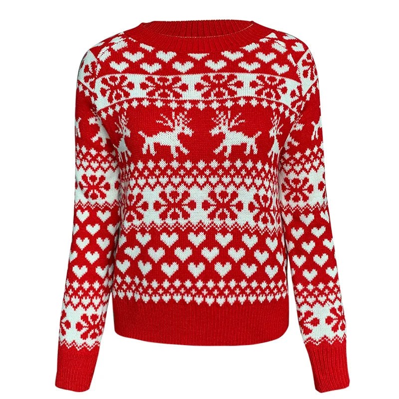 Pull de Noël en tricot doux à motif flocons de neige pour femme, Pour les fêtes