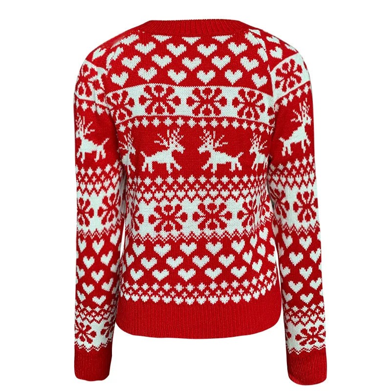 Pull de Noël en tricot doux à motif flocons de neige pour femme, Pour les fêtes