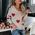 Pull de Noël femme à motif cœur