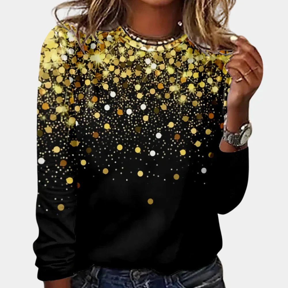 Pull de Noël femme à motif étoiles scintillantes
