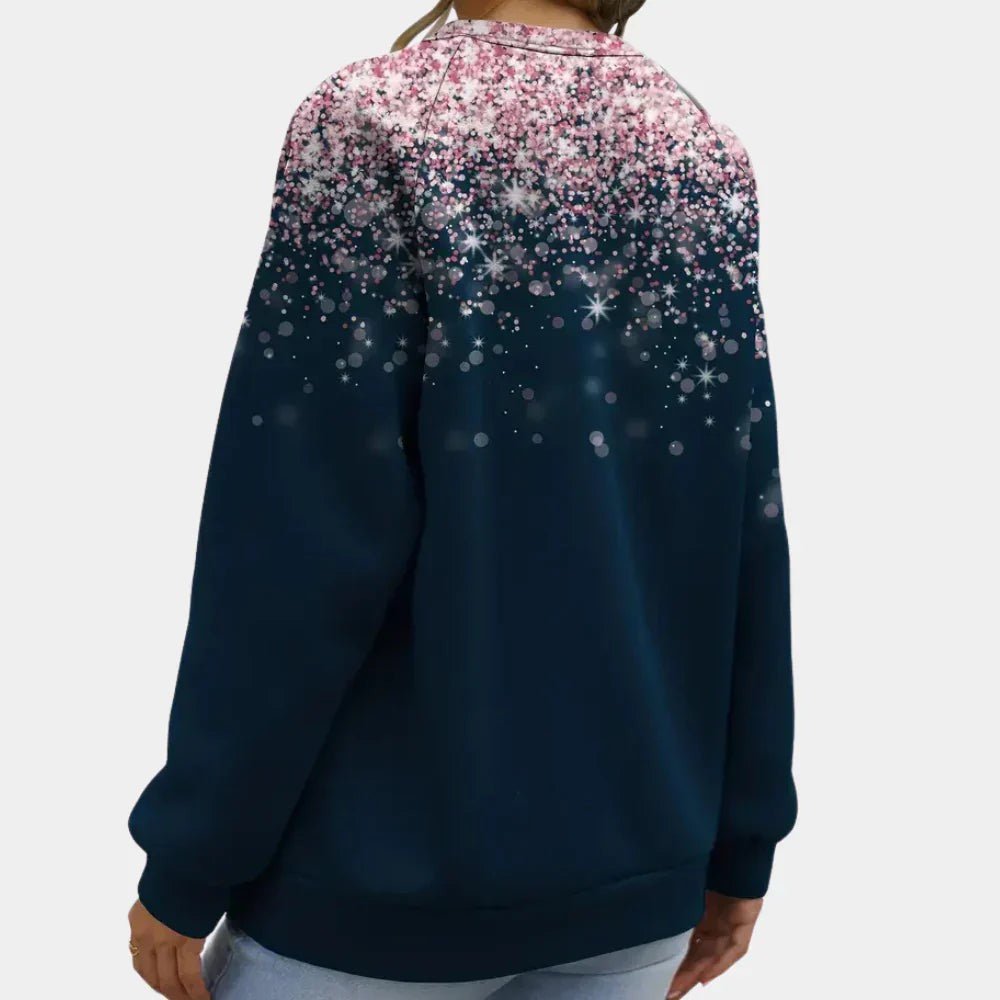 Pull de Noël femme à motif étoiles scintillantes