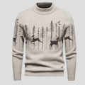 Pull de Noël homme avec motif de renne et de forêt