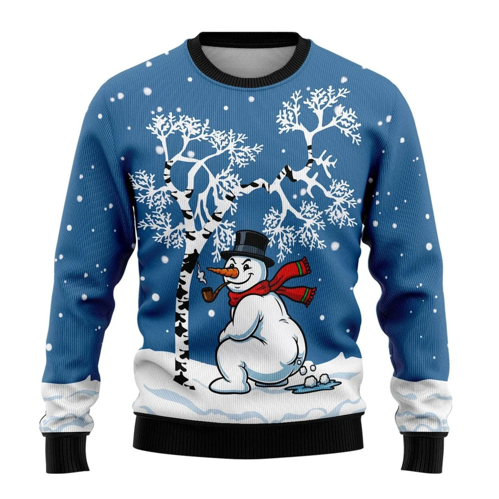 Pull de Noël homme imprimé bonhomme de neige