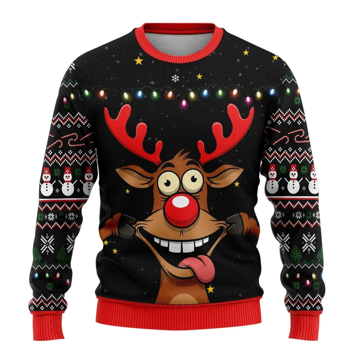 Pull de Noël homme imprimé bonhomme de neige