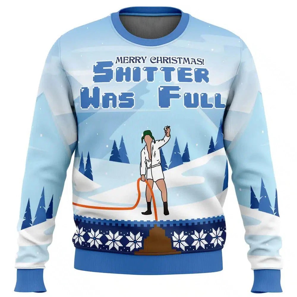 Pull de Noël homme, motif ski amusant
