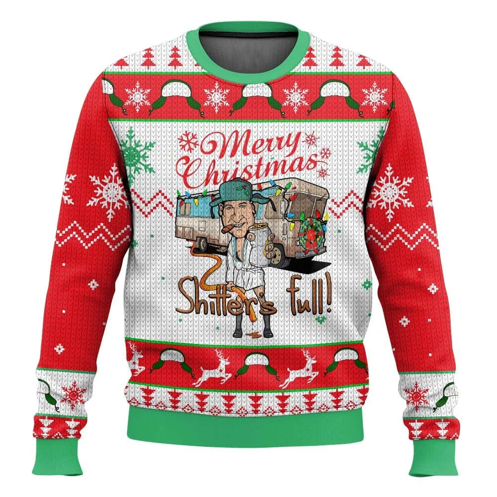 Pull de Noël homme, motif ski amusant