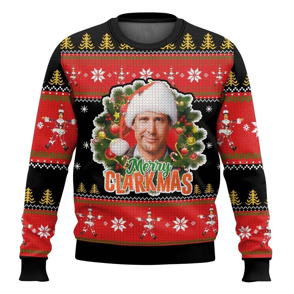 Pull de Noël homme, motif ski amusant