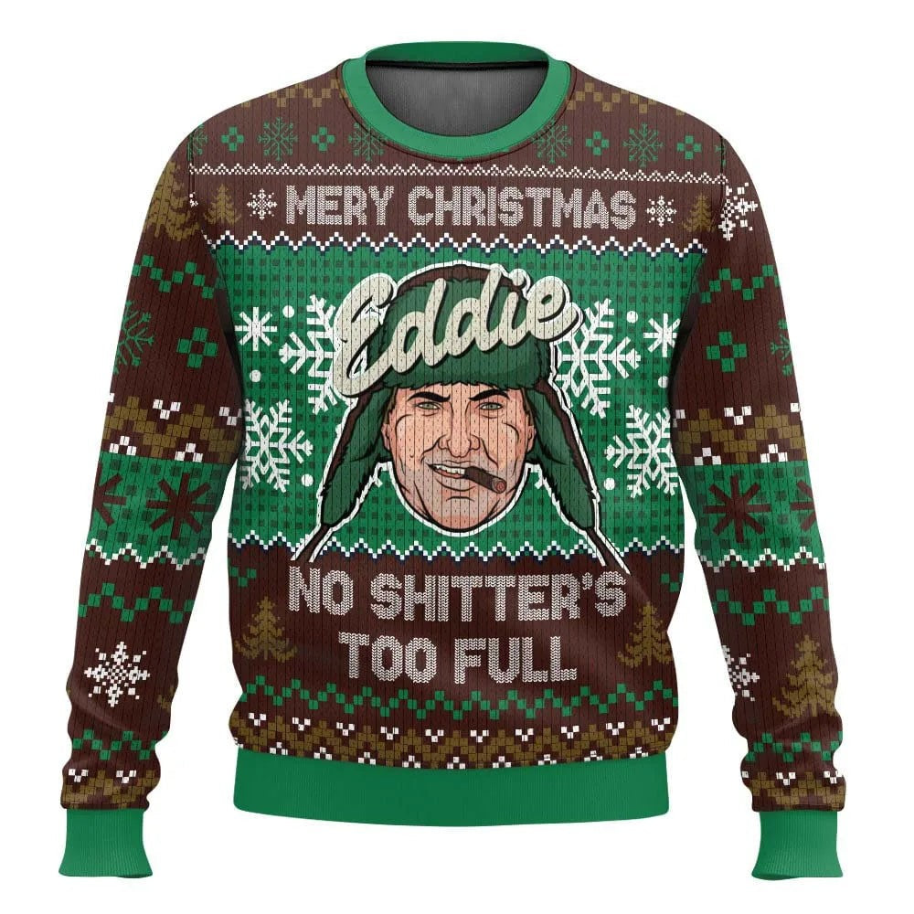 Pull de Noël homme, motif ski amusant
