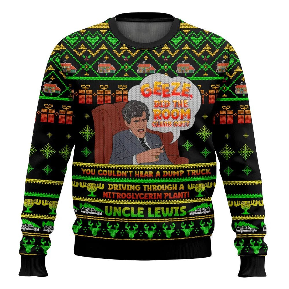 Pull de Noël homme, motif ski amusant