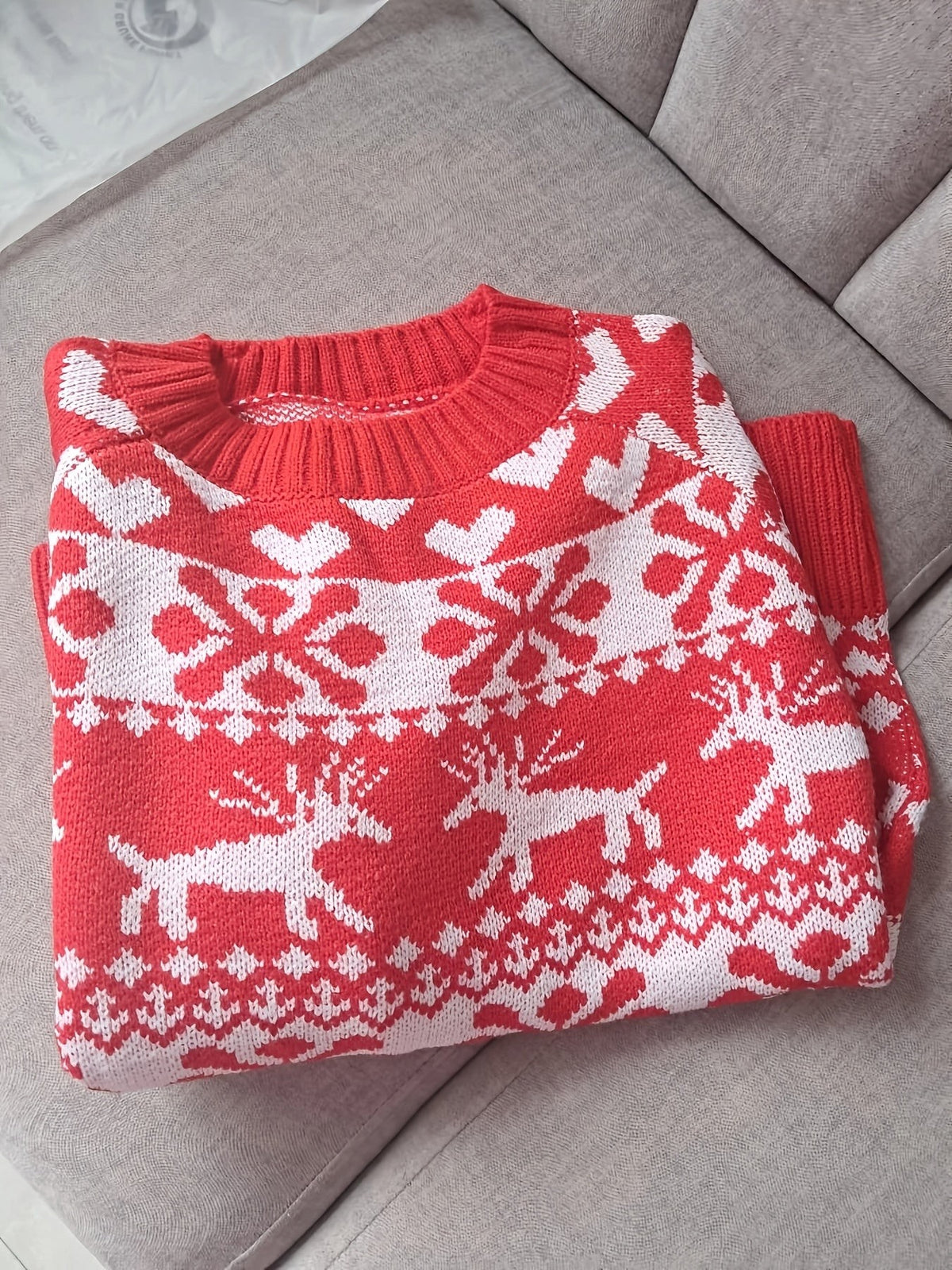 Pull de Noël moche à motifs flocons et rennes pour femme, Pull des fêtes