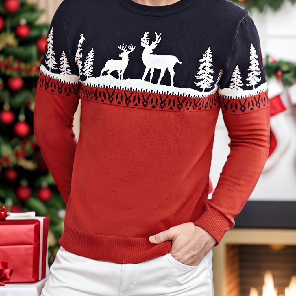 Pull de Noël moche pour homme à motif renne