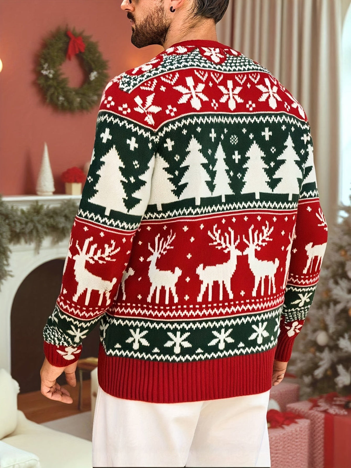Pull de Noël moche pour homme, Motif renne