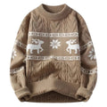 Pull de Noël pour homme au design intemporel avec col rond, rubans festifs