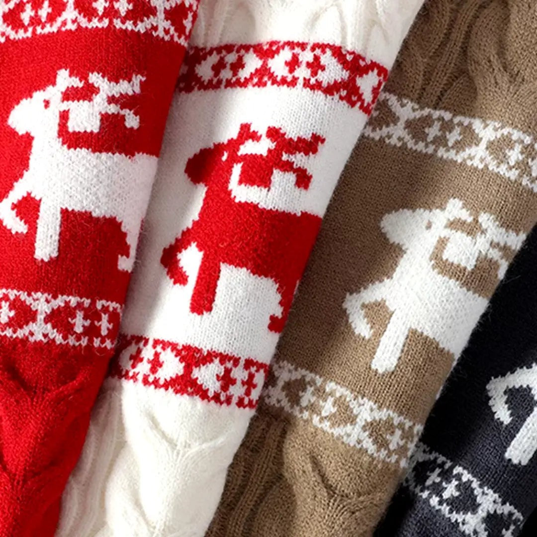 Pull de Noël pour homme au design intemporel avec col rond, rubans festifs
