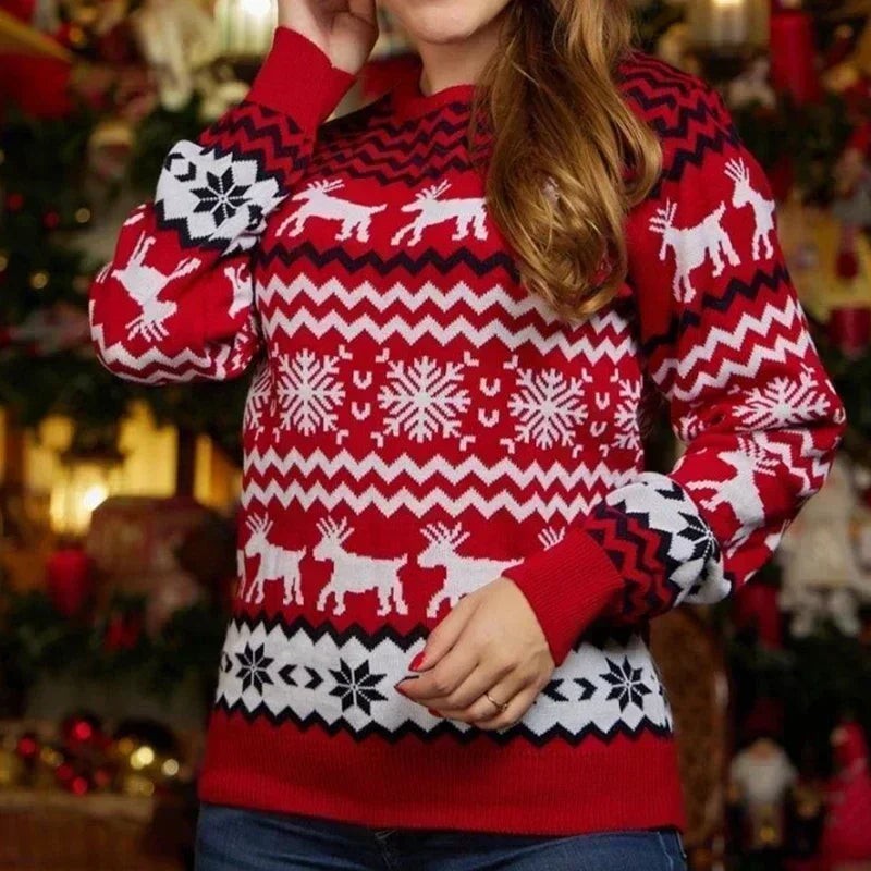 Pull de Noël tricoté confortable pour homme et femme, style scandinave