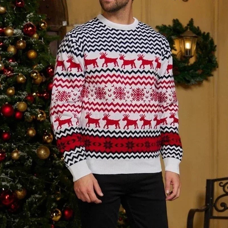 Pull de Noël tricoté confortable pour homme et femme, style scandinave