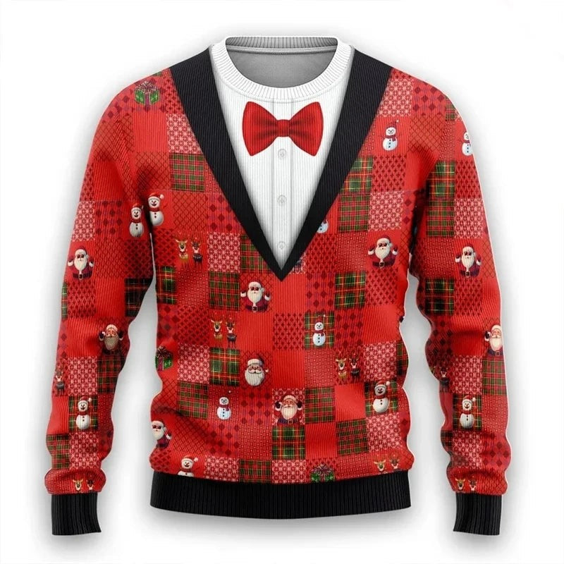 Pull de Noël unisexe à motif 3D, pour les fêtes