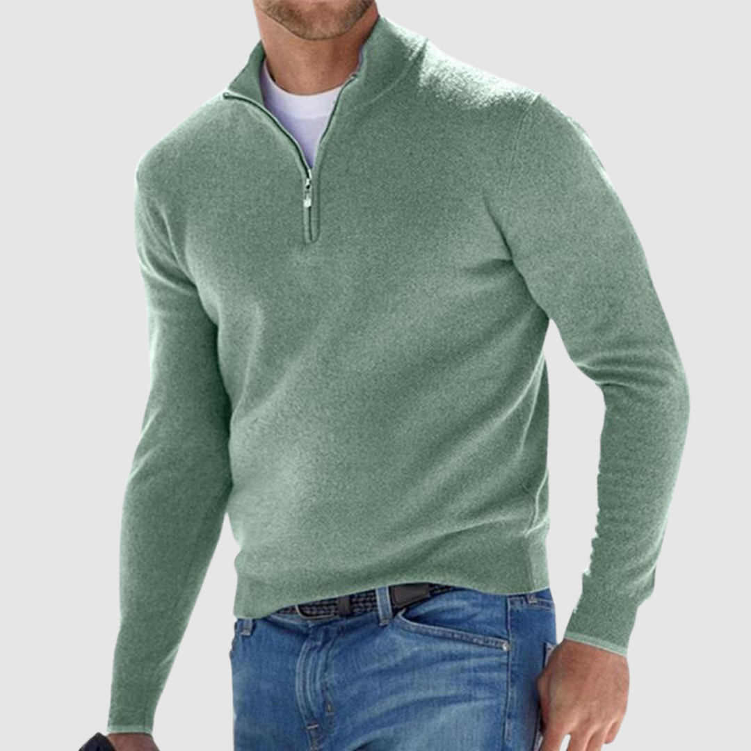 Pull demi-zippé classique pour homme