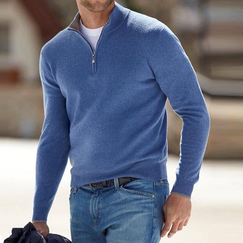 Pull demi-zippé classique pour homme