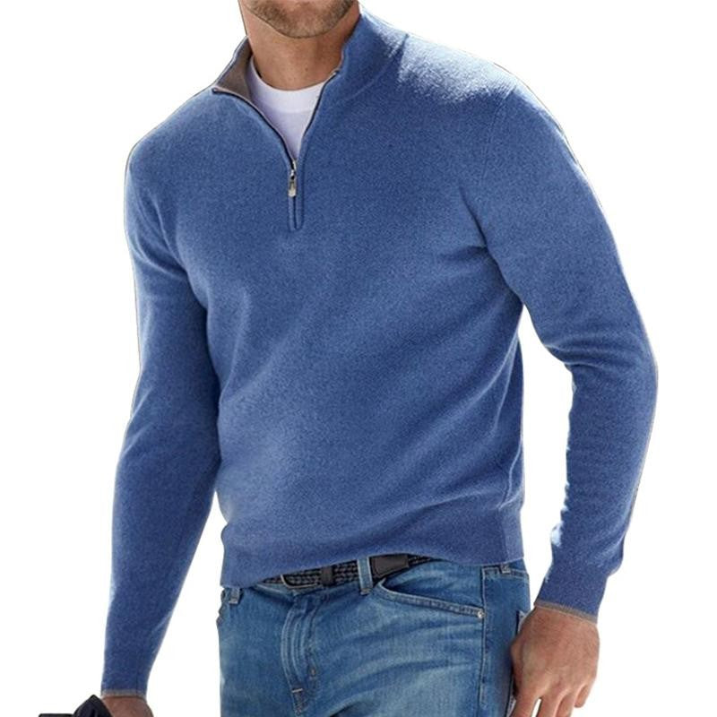 Pull demi-zippé classique pour homme