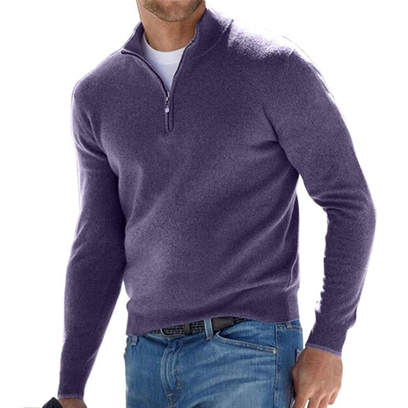 Pull demi-zippé classique pour homme