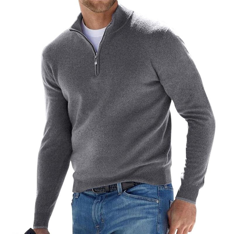 Pull demi-zippé classique pour homme