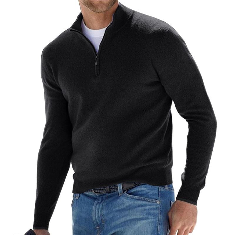 Pull demi-zippé classique pour homme