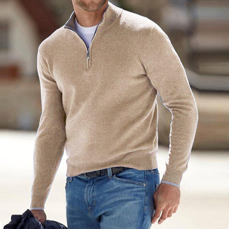 Pull demi-zippé classique pour homme