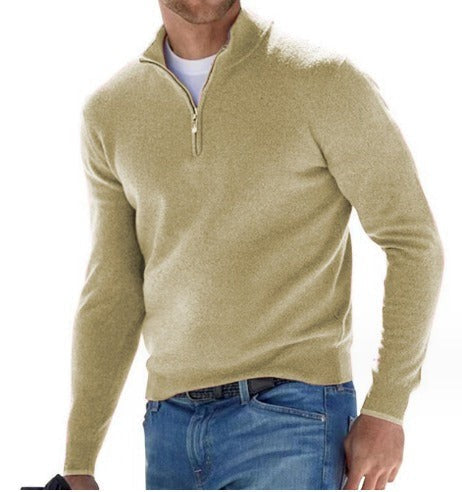 Pull demi-zippé classique pour homme