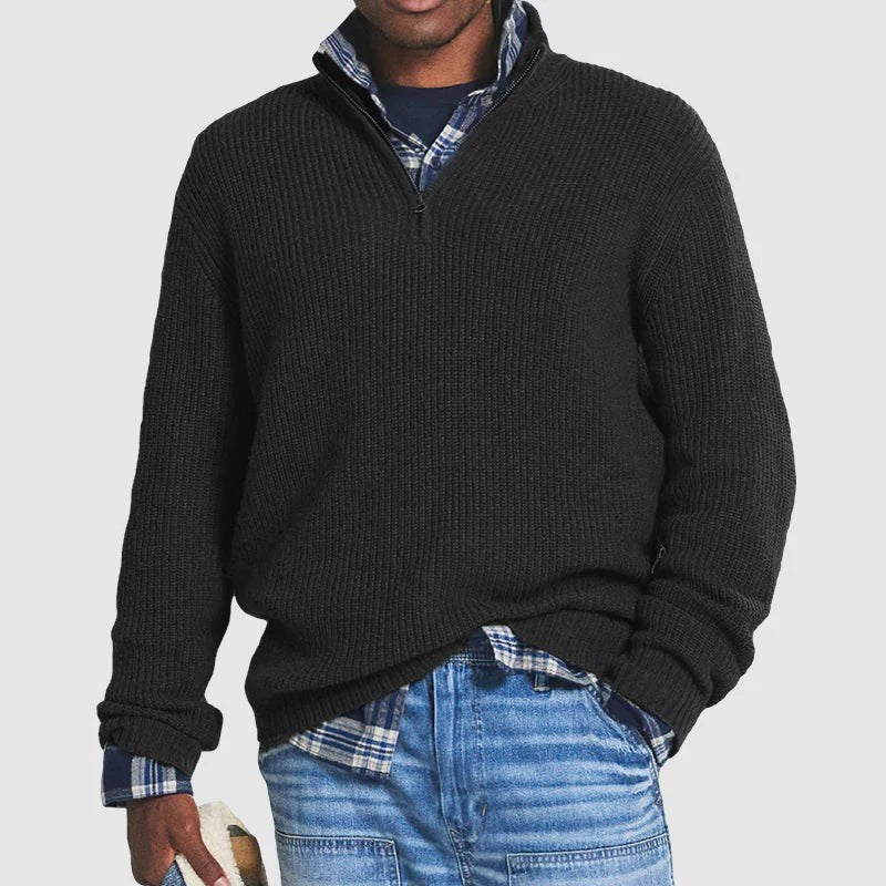 Pull en coton homme zippé, confortable et élégant pour tous les jours
