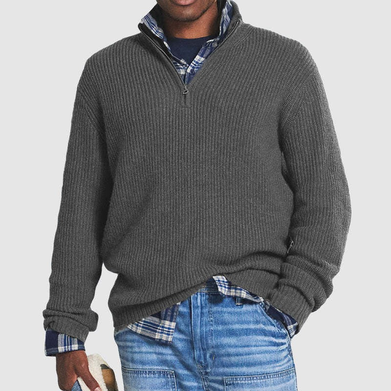 Pull en coton homme zippé, confortable et élégant pour tous les jours