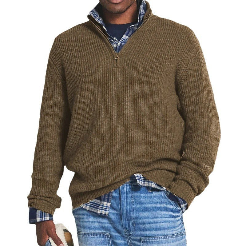 Pull en coton homme zippé, confortable et élégant pour tous les jours
