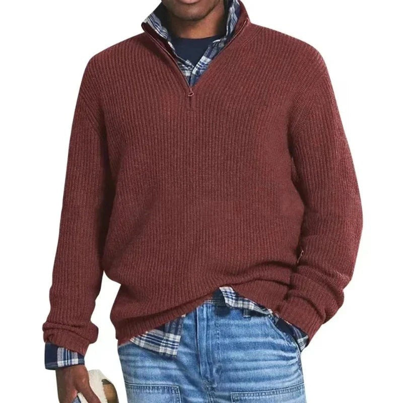 Pull en coton homme zippé, confortable et élégant pour tous les jours