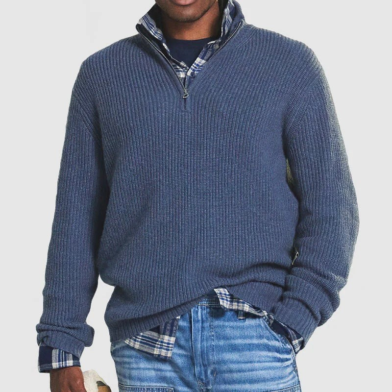 Pull en coton homme zippé, confortable et élégant pour tous les jours